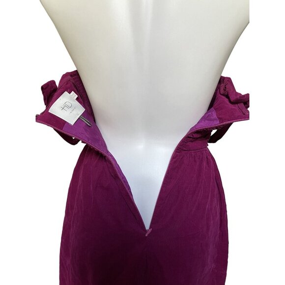 HD In Paris Velvet Dress Queen Anne Neckline Removable Straps 4 - Picture 8 of 11